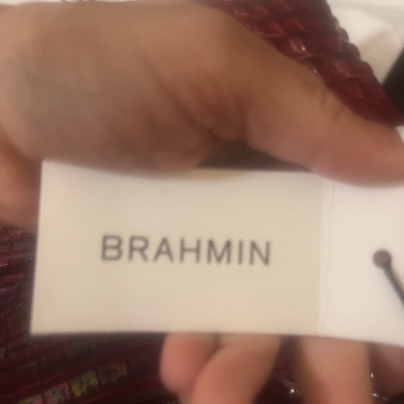 Brahmin Elaine in Sangria Melbourne Croc-Embossed Tote - Picture 4 of 6